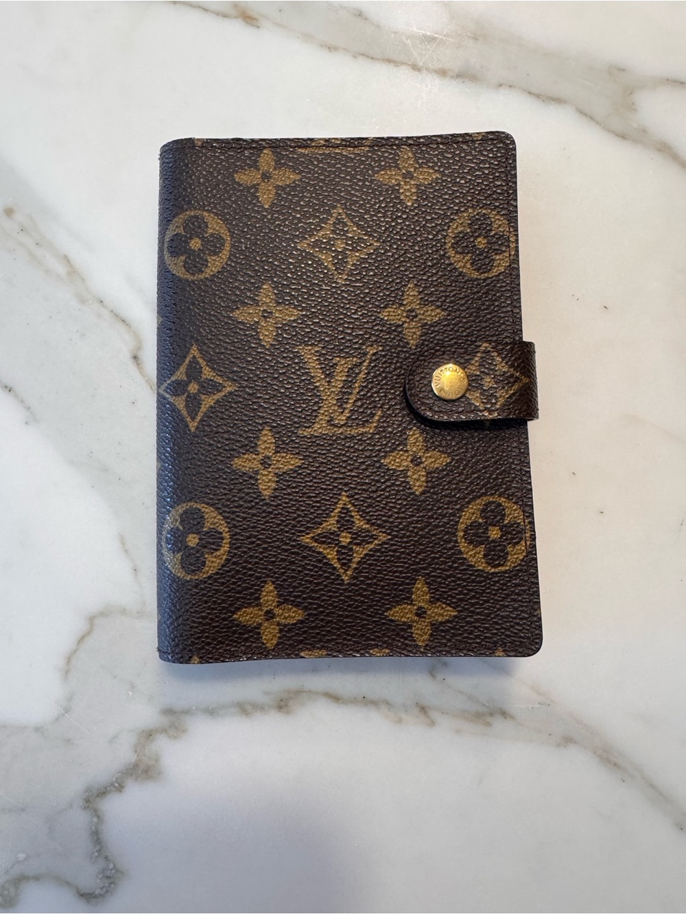 Louis Vuitton Monogram Canvas Card & Passport Organizer in Brown and Gold